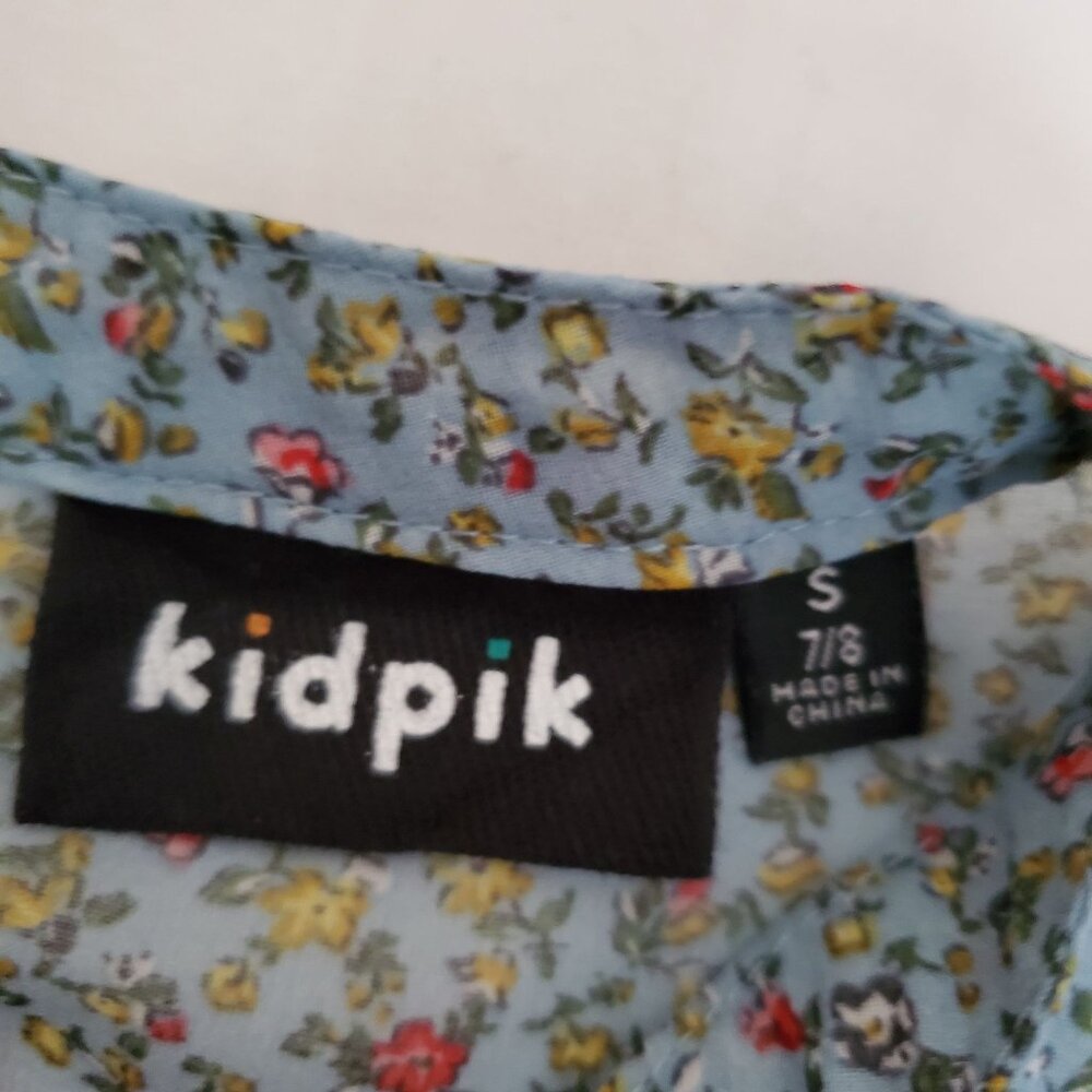Kidpik Kids Girls Blue Ditsy Floral Long Sleeve Peasant Top Size Small (7/8) - Picture 6 of 10